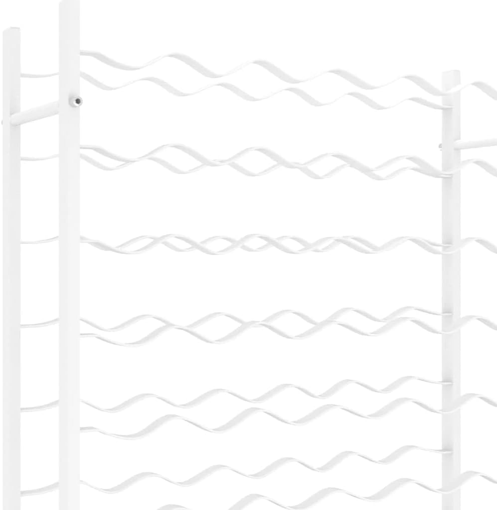 vidaXL Wine Rack - 48 Bottle Holder White Metal