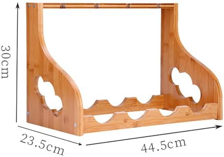 Comepa 2-Tier Wine Rack with 4 Bottles Natural Wood
