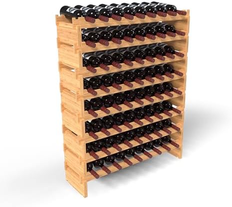 Wine Stack 72 Bottle Bamboo Freestanding Wine Rack