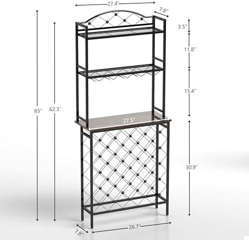 YAFF 3-Tier Wine Rack Bar Table with Storage 1