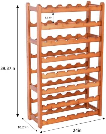 Freestanding Bamboo Wine Rack for Home Kitchen Dining Room