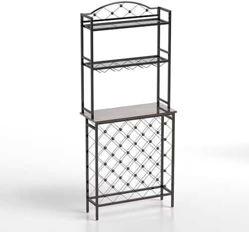 VOXIV 3-Tier Freestanding Wine Rack with Glass Holder