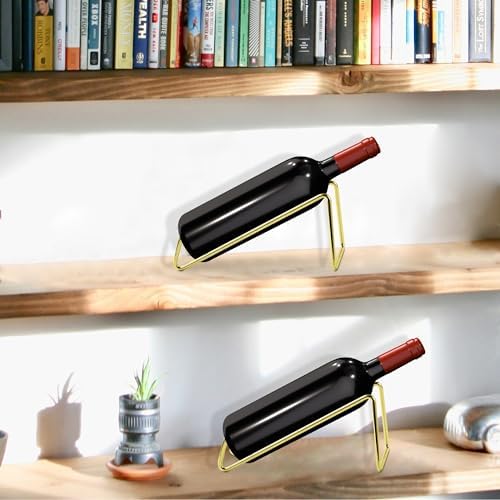 TONLEA 4-Piece Tabletop Wine Rack Sturdy Metal Anti-Rust Gold