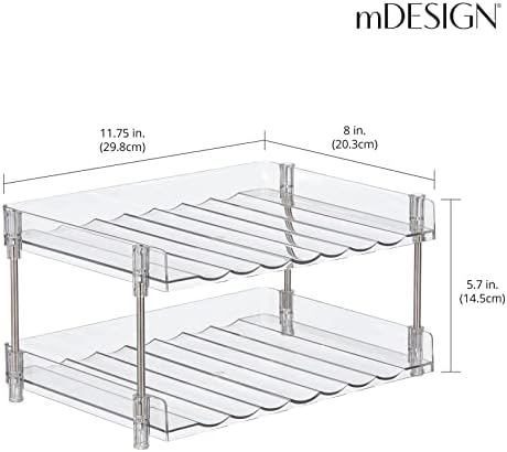mDesign Free-Stand Stackable 2-Tier Beverage Rack