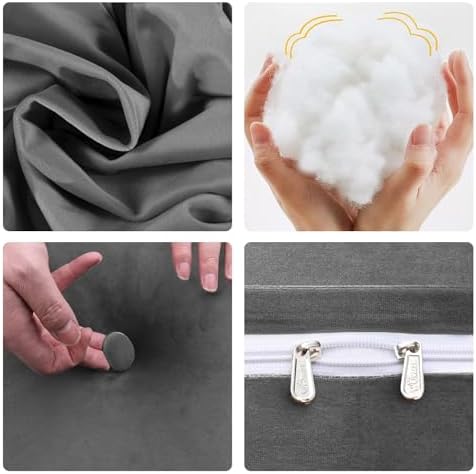 WOWMAX Velvet Back Support Pillow for Bed and Daybed