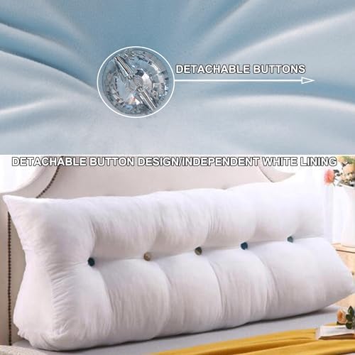 ZZYK Wedge Headboard Pillow with Removable Cover Blue 47 Inches