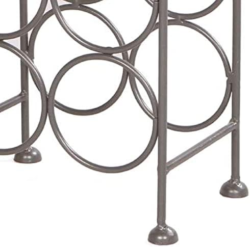 20 Inch Industrial Wine Rack Holder 6 Bottle Storage Gunmetal Gray