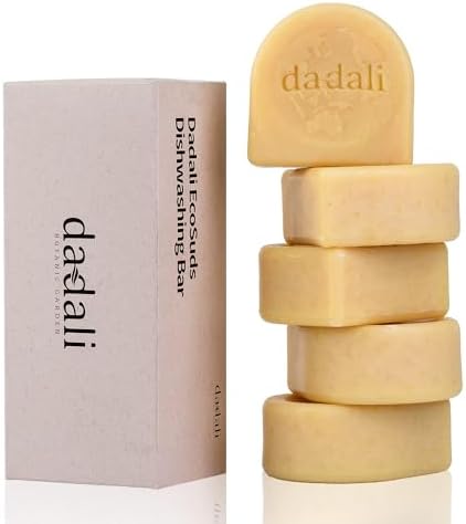 Dadali Natural Solid Dish Soap Bar - 25oz Pack of 5 Biodegradable Eco-Friendly