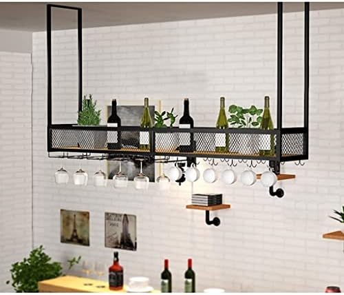 Wrought Iron Wine Rack Wall-Mounted Storage Rack for Kitchen Bar