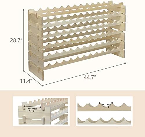 ZENY 72-Bottle Stackable Wood Wine Rack