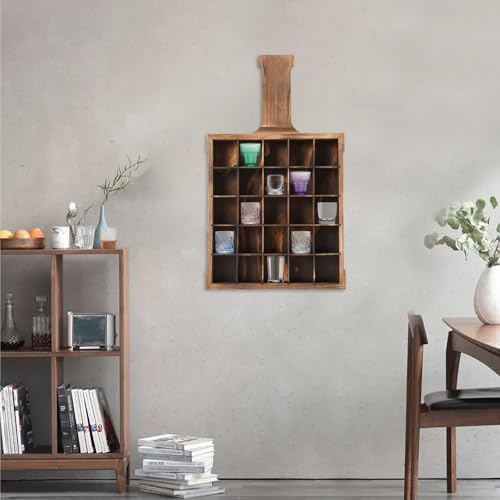 Eapmic Wall-Mounted Wine Glass Rack with 25 Compartments
