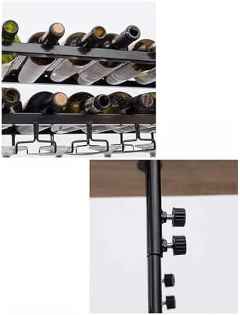 Creative Hanging Wine Rack Metal Frame Black 50x30cm