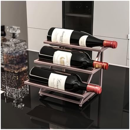 3 Tier Industrial Metal Wine Rack Free-Standing for Kitchen Bar