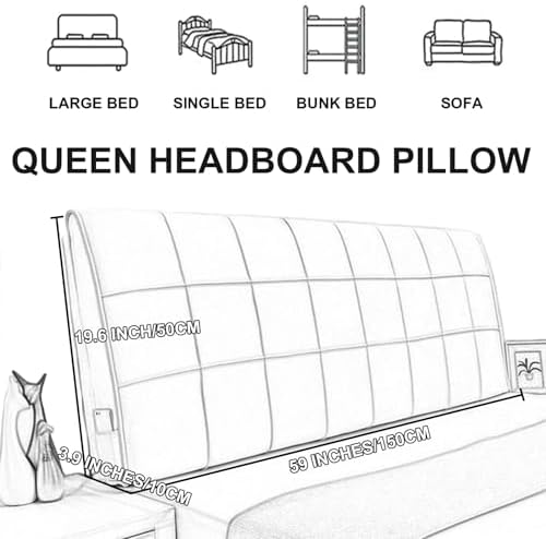 ZZYK Linen Reading Pillow with Headboard Backrest Support