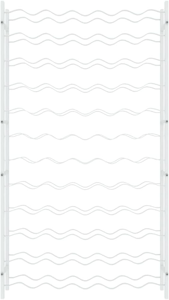 vidaXL 72-Bottle Wine Rack - White Metal Organizer
