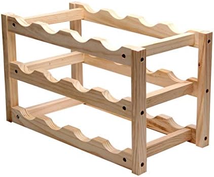 DYPA-AF12 Freestanding 3-Layer Wood Wine Rack 12 Bottles