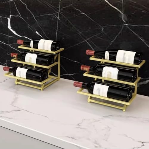 3 Tier Industrial Metal Wine Rack Free-Standing for Kitchen Bar
