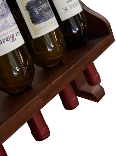 Elegant Solid Wood Wine Rack with Cup Holder