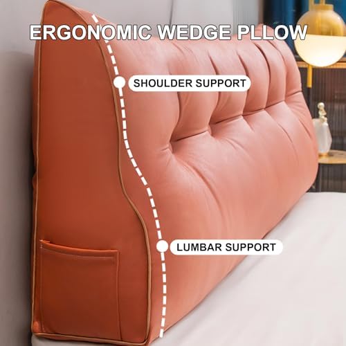 ZZYK Large Wedge Reading Pillow with Zippered Cover