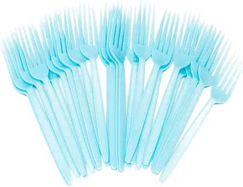 Light Blue Plastic Forks 24 Pack - Themed Party Essentials 1