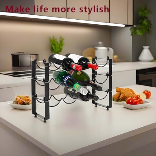 GREATLINK 3-Tier Wine Rack Black Freestanding