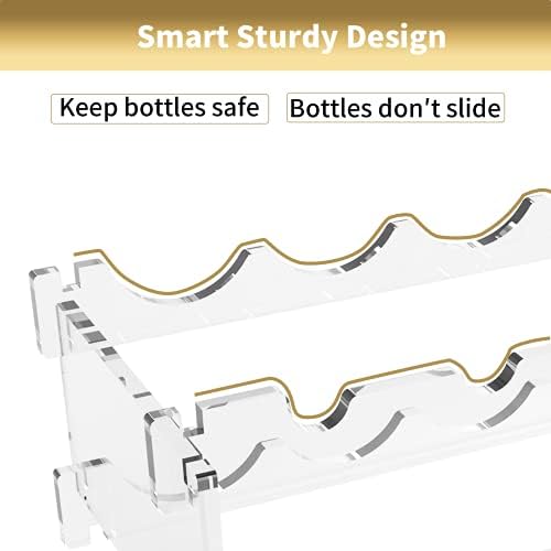 Foozet 8 Bottle Wine Rack Free Standing Transparent