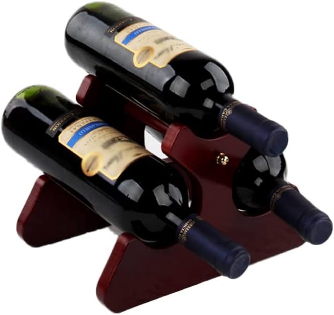LYRWISHLTD 3 Bottle Tabletop Wine Rack Wooden Design
