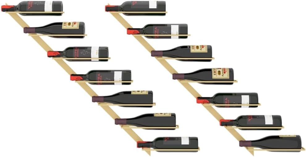 THOYTOUI Gold Metal Wine Rack 7 Bottles 2 pcs 1