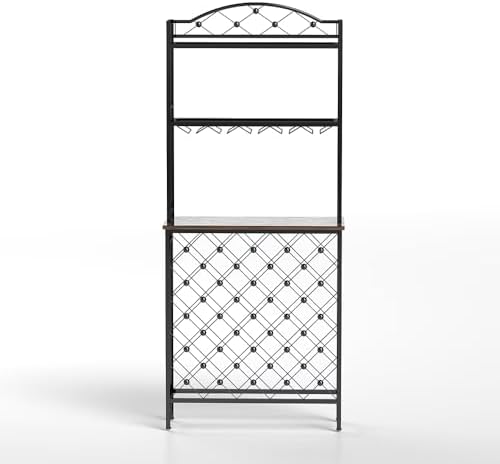 VOXIV 3-Tier Freestanding Wine Rack with Glass Holder