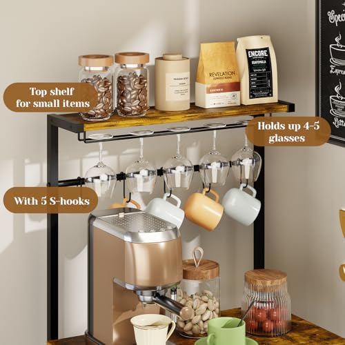X-cosrack 3-Tier Bar Cabinet with S Hooks Mesh Doors