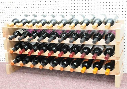 40-Bottle Hardwood Wine Rack Modular Set