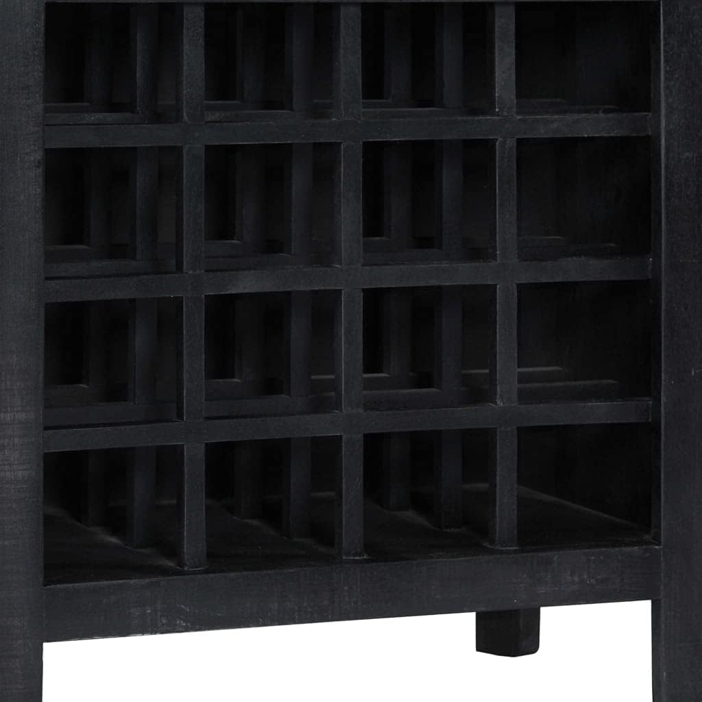 ZQQLVOO Black Wine Rack for 16 Bottles