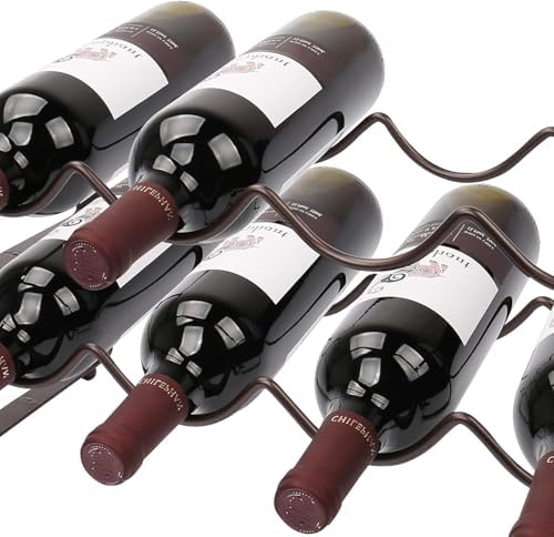 Carperipher Stackable 2 Tier Wine Rack 8 Bottles Metal Storage Holder