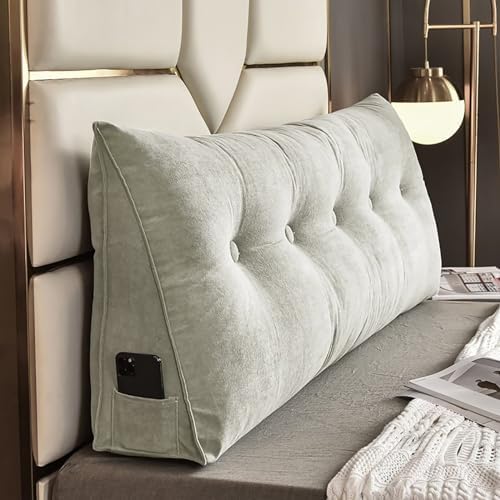 TESICA Light Grey Headboard Wedge Pillow with Removable Cover