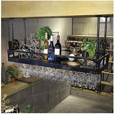 LASEVE Wall-Mounted Wine Rack with Glass Holder 60Cm