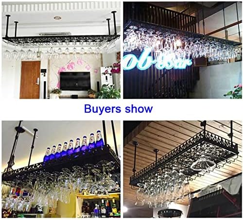 Industrial Retro Wall-Mounted Wine Rack with Adjustable Rods