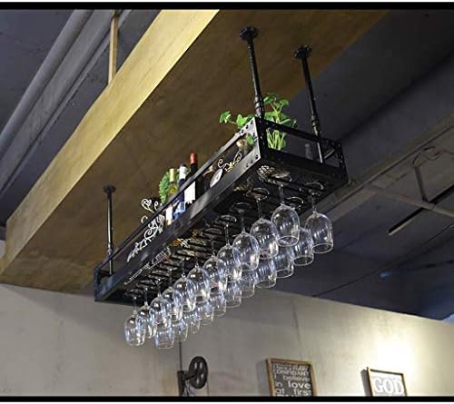 LASEVE Wall-Mounted Wine Rack with Glass Holder 60Cm