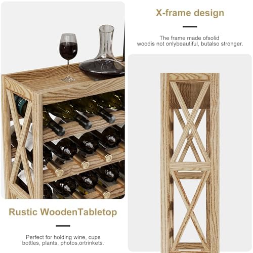 Real Wood 8-Tier Wine Rack for Home and Kitchen