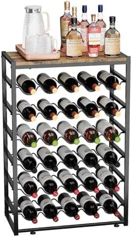 Urban Deco 6-Tier Wine Rack for 30 Bottles Black