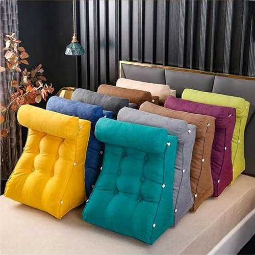 COZMAX Velvet Triangle Reading Pillow for Bed and Sofa