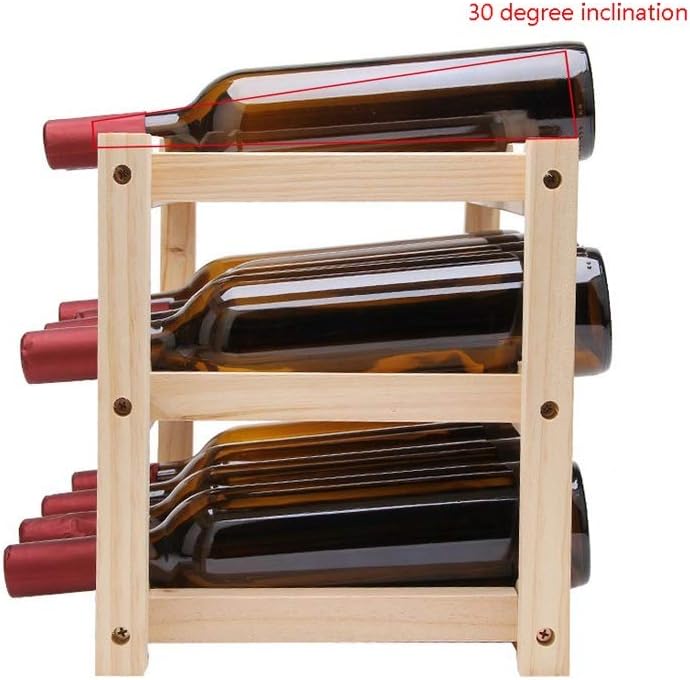 DYPA-AF12 Freestanding 3-Layer Wood Wine Rack 12 Bottles