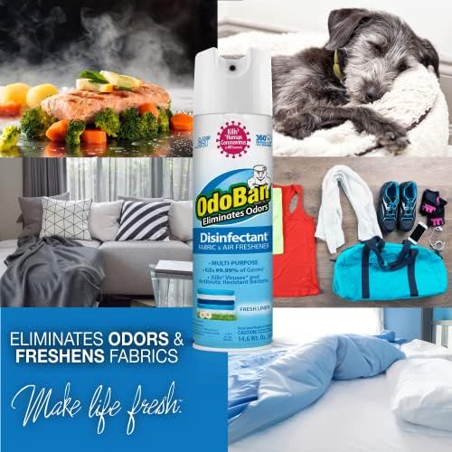 OdoBan 360-Degree Continuous Spray Disinfectant 4 Pack Fresh Linen Scent