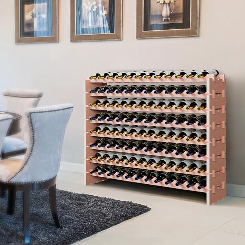 LEMY 8-Tier Freestanding Wine Rack 96 Bottles