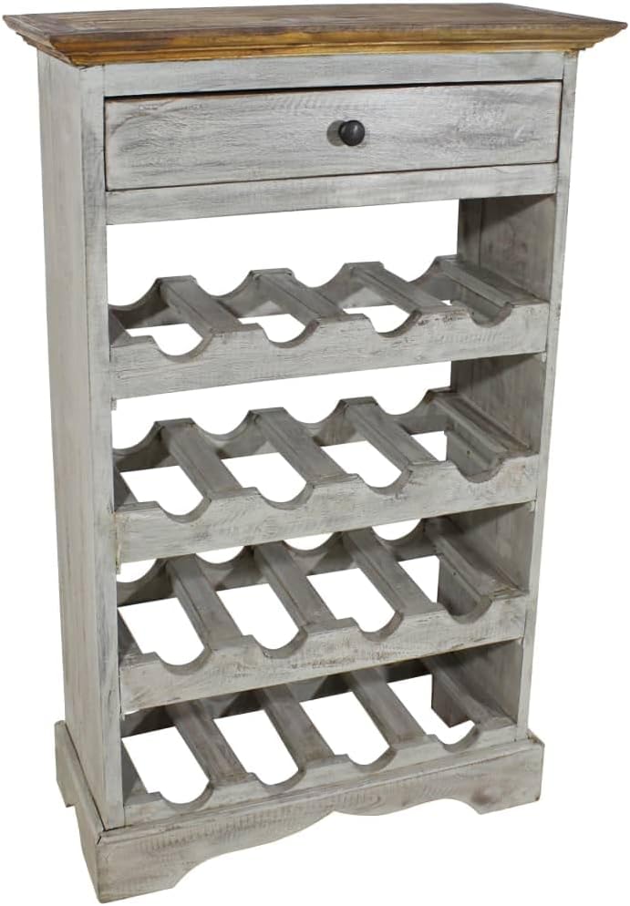 vidaXL Reclaimed Wood Wine Rack with Antique Style