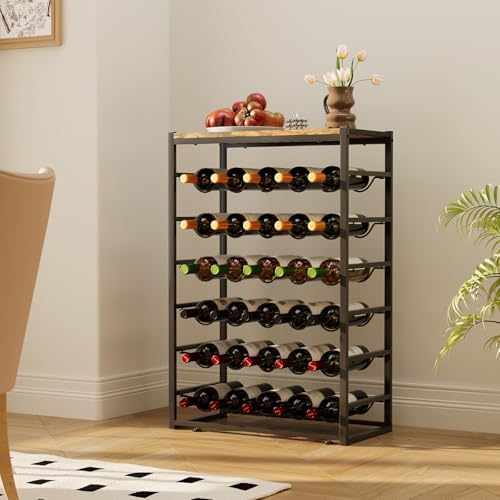 Urban Deco 6-Tier Wine Rack for 30 Bottles Black