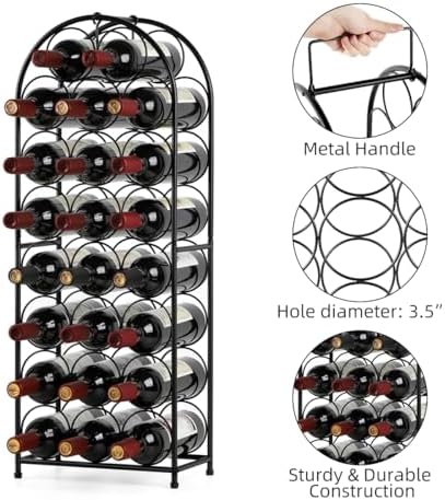 HEOMU 23-Bottle Freestanding Wine Rack Black