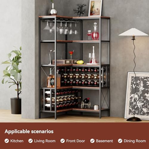 Industrial Corner Wine Rack with 20 Bottle Capacity