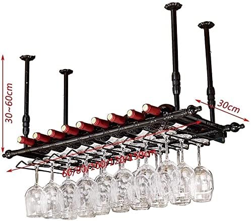 ZJDYDY Wall-Mounted Wine Rack 80Cm Metal Iron Black