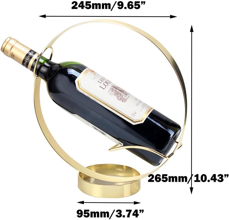Metal Single Wine Rack Stylish Countertop Holder for Wine Lovers Gold