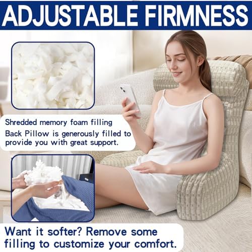 Extra Large Back Pillow for Bed Sitting Up 1